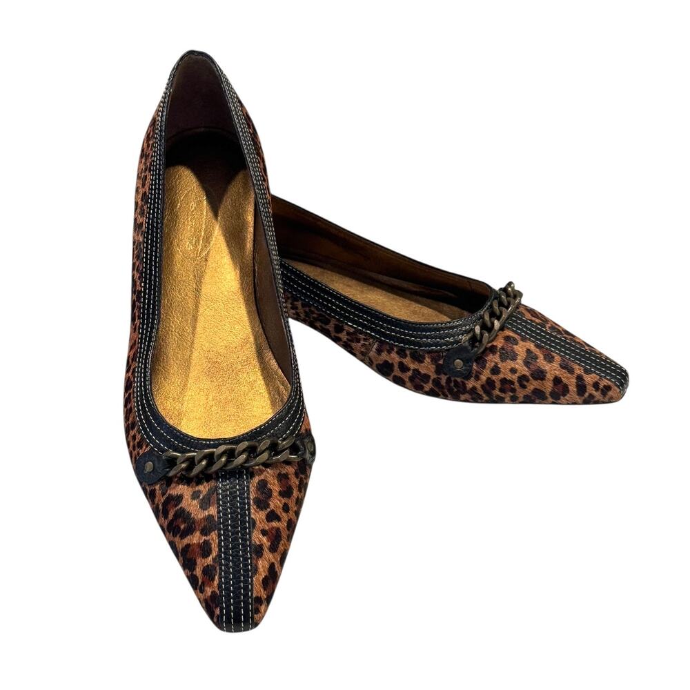 NWOB! Talbot Animal Print Calf Hair Leather Pointy Toe Flats 6 1/2